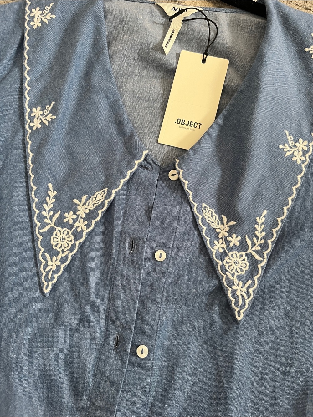 Object Light Blue Collared Top - Picture 6 of 12